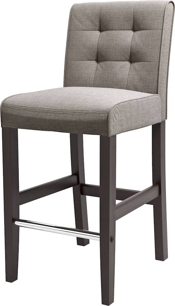 Left View: CorLiving - Bar Woven Fabric Chair - Gray / Dark Espresso