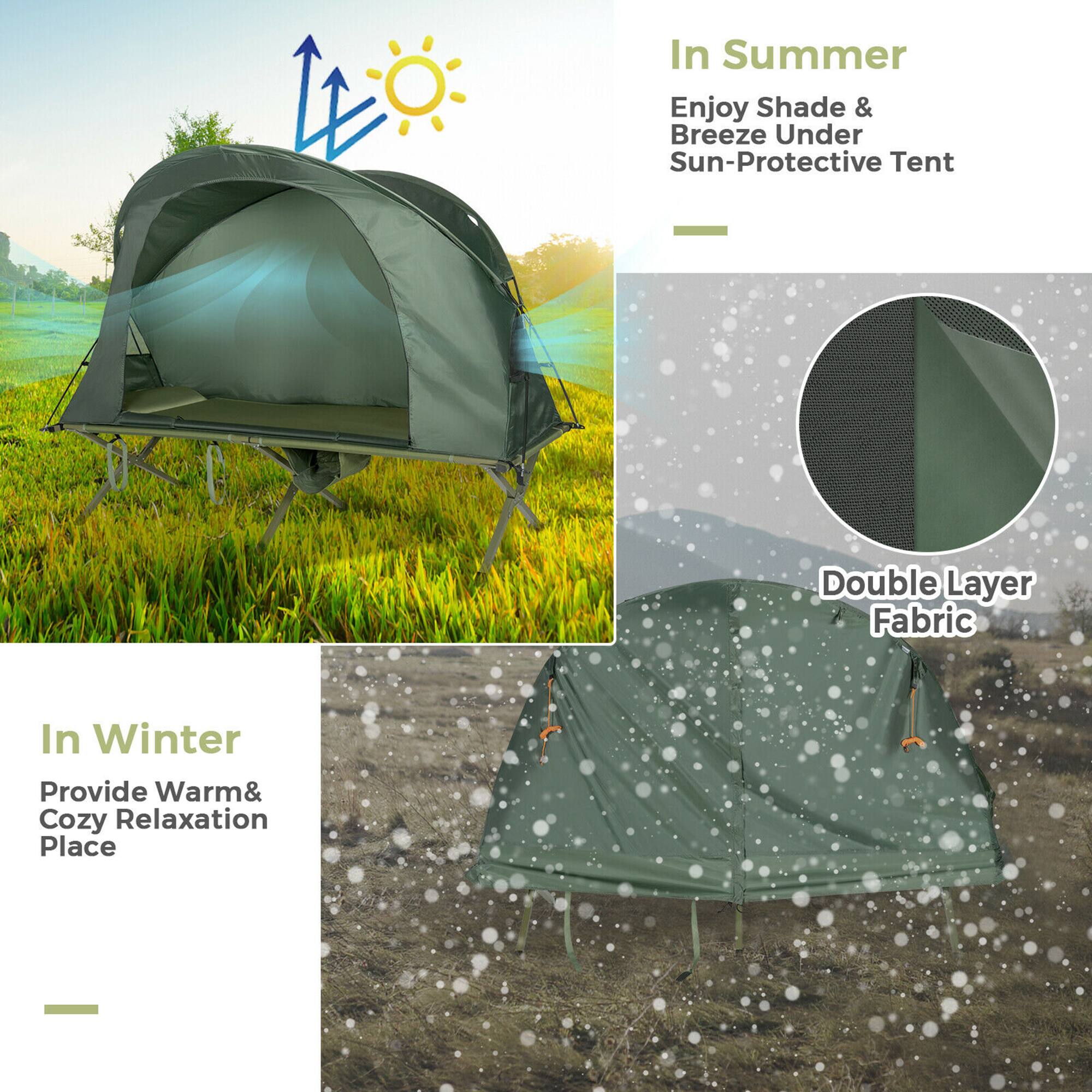 In Summer: Enjoy Shade & Breeze Under Sun-Protective Tent. In Winter: Provide Warm & Cozy Relaxation Place.