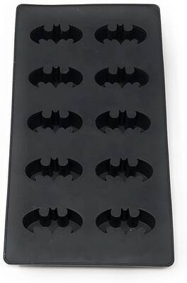 DC Universe - DC Comics Batman Logo Silicone Ice Cube Tray | Makes 10 Molded Cubes - Black