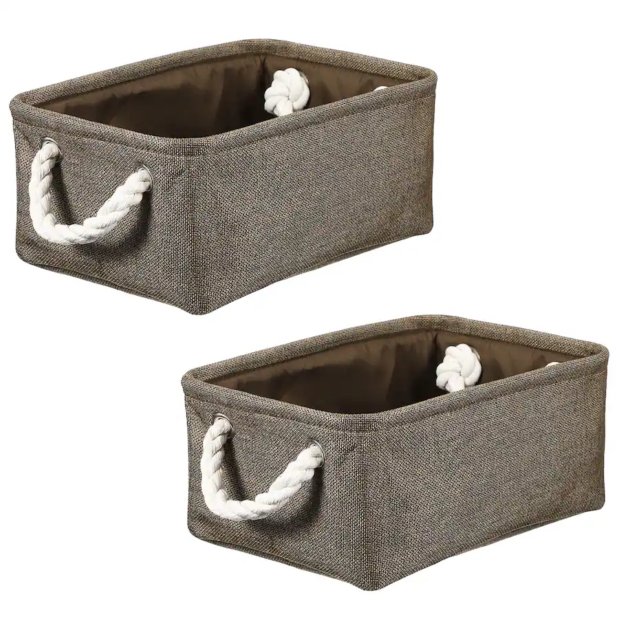 Unique Bargains 2pcs Fabric Storage Bins, 12x8.3x5 Inch Foldable Cubes ...