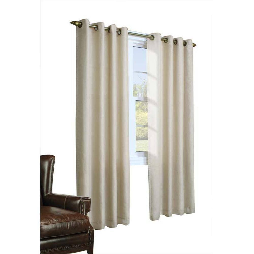 Commonwealth Home Fashions - Thermavoile Rhapsody Lined European Voile Grommet Panel - 54"x84" - Mushroom