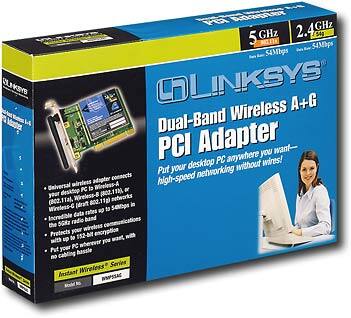 Angle Standard. Linksys - Wireless 5.0GHz and 2.4GHz Dual-Band A+G Desktop Card.