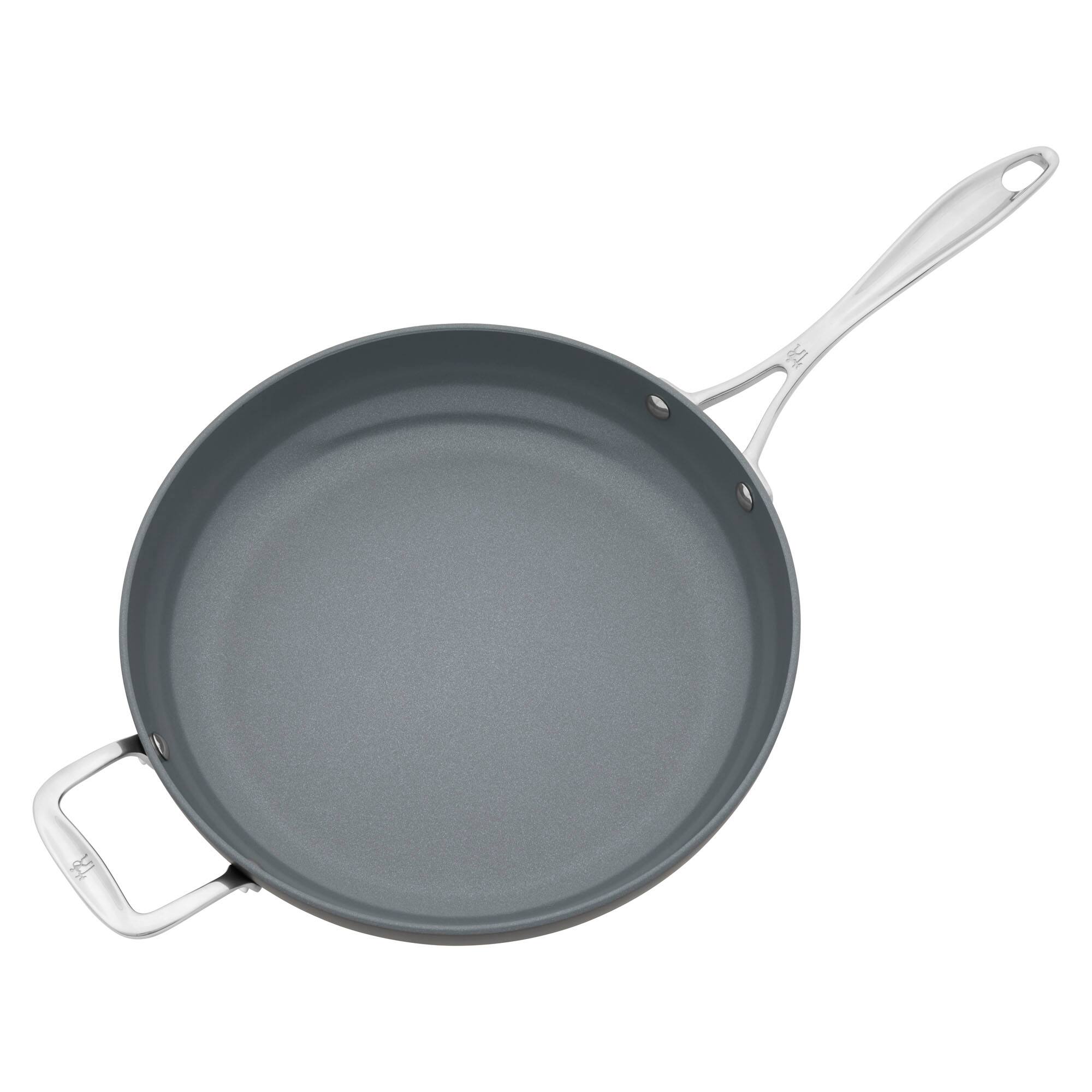 Alt View 1. Henckels - Henckels Release 12-inch Aluminum Ceramic Nonstick Fry Pan with helper handle - Black.