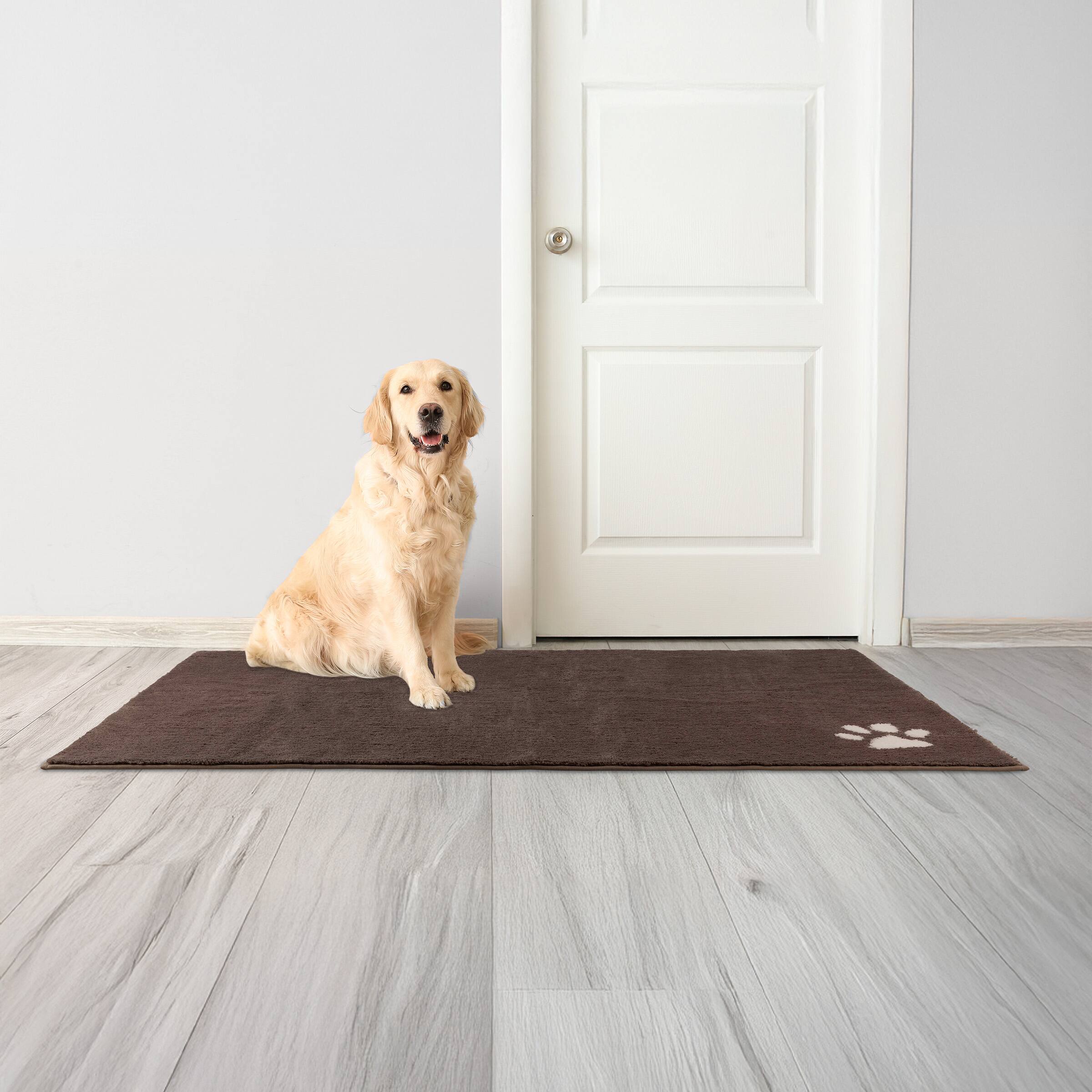 Alt View 1. PetMaker - 60x36 Dog Door Mat for Muddy Paws - BrownwithWhitePawPrint.