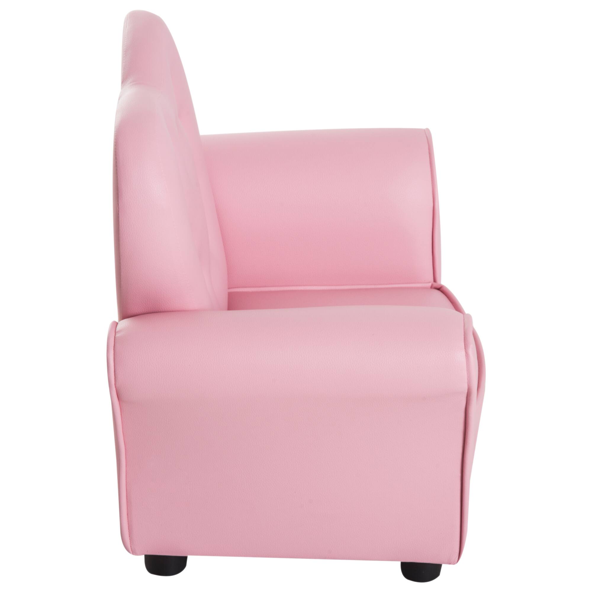 Left. Whisen - Tufted Kids Sofa Chair with Diamond Accents and Solid Wood Frame for Toddler Playrooms - Pink.