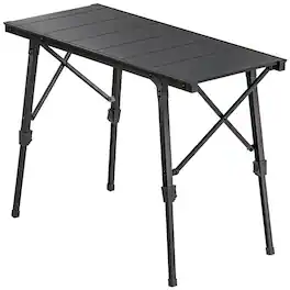 Outsunny - Height Folding Picnic Table with Removable Plates - Black