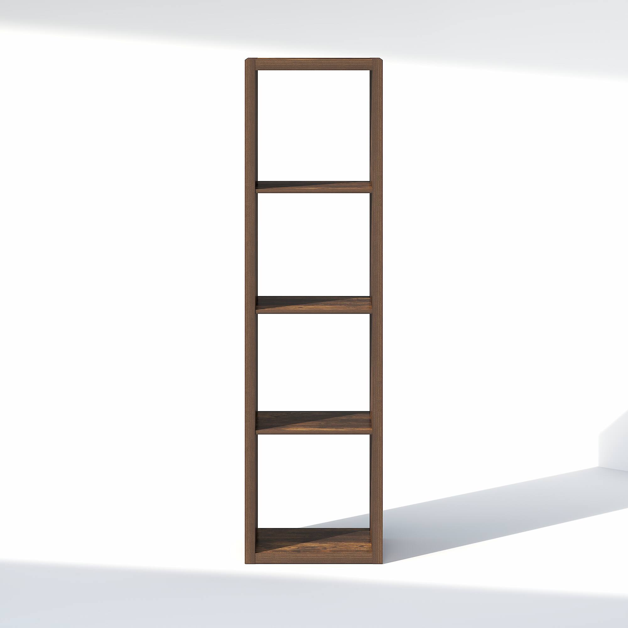 Alt View 5. Furinno - CUBIC Closet Organizers, 4-Cube Modular Organizer, Open Shelf, Extra Thick Frame, for Wardrobe, Bedroom, Living Room - Amber Pine.