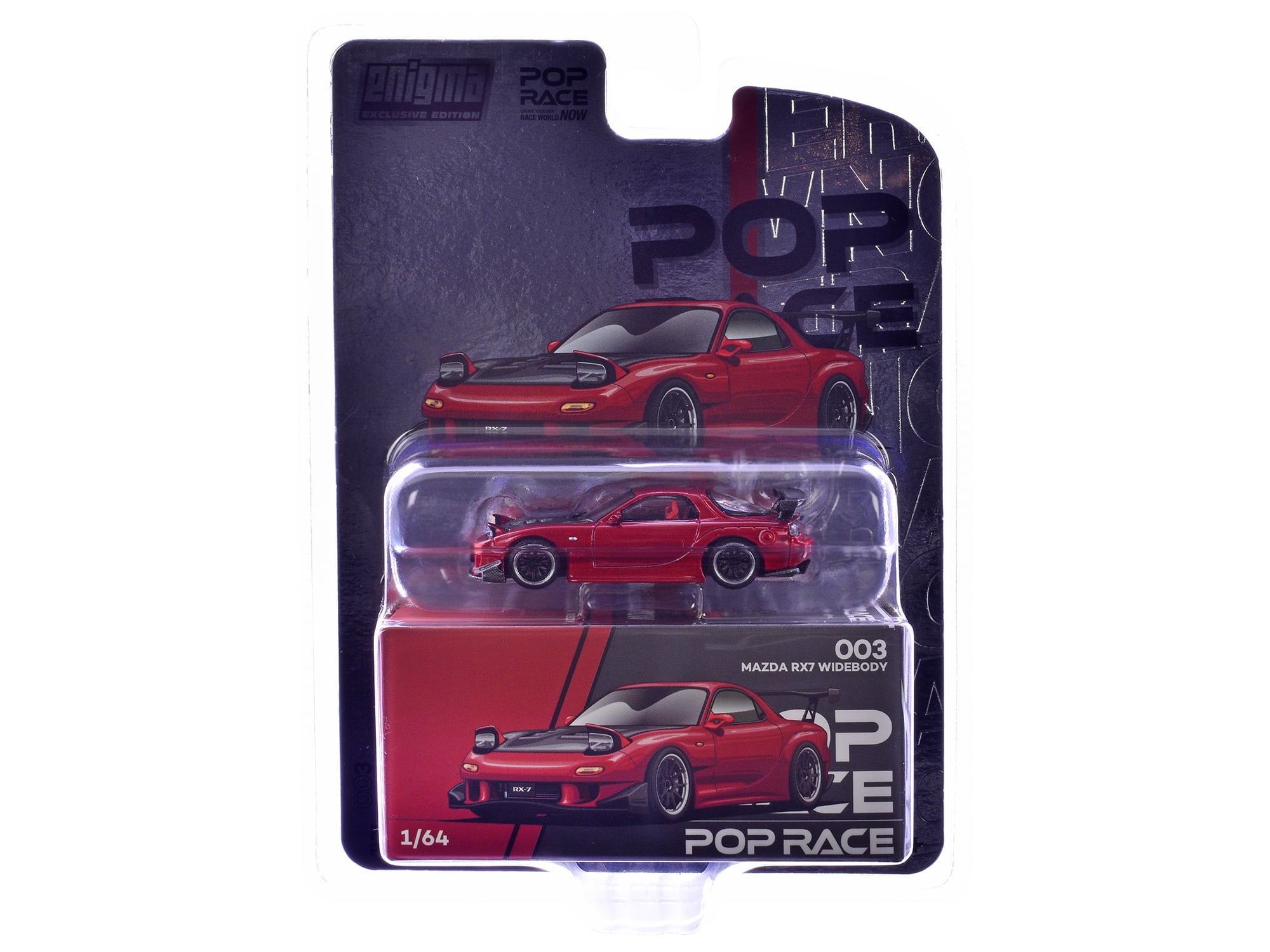 "Mazda RX-7 Widebody RHD Red Metallic with Carbon Hood ""Enigma Exclusive Edition"" 1/64 Die Cast Model Car by Pop Race" price history on PriceWatchPro