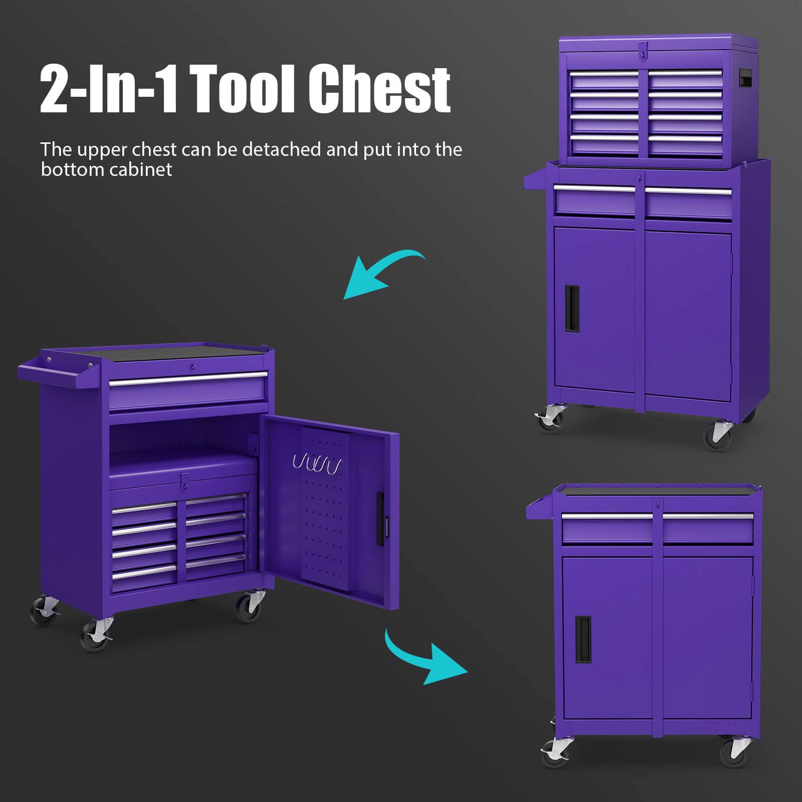 2-In-1 Tool Chest

The upper chest can be detached and put into the bottom cabinet