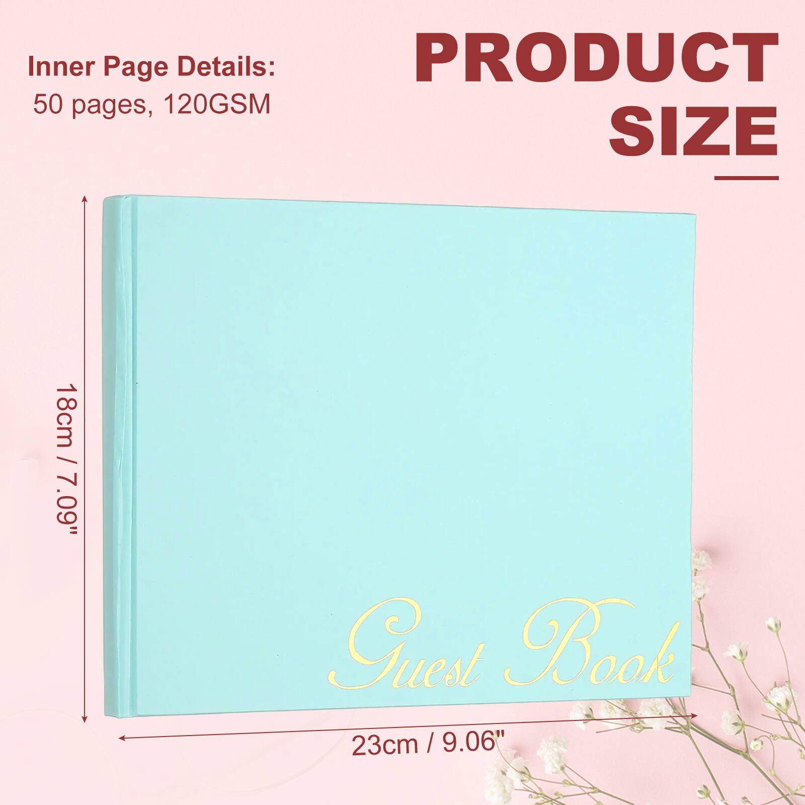 Inner Page Details: 50 pages, 120GSM  
PRODUCT SIZE  
18cm / 7.09"  
23cm / 9.06"