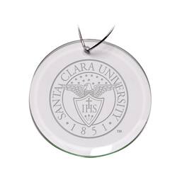 Jardine - Santa Clara Broncos 3'' Glass Round Ornament - Multicolor