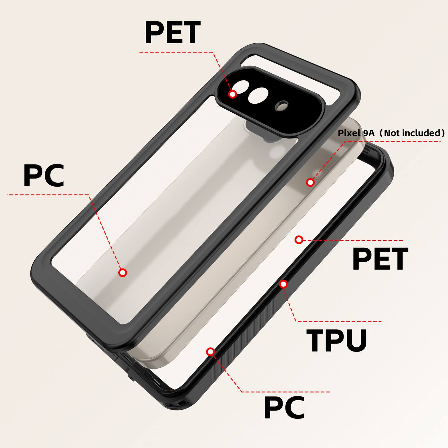 PET Pixel 9A (Not included) PC o PET TPU PC