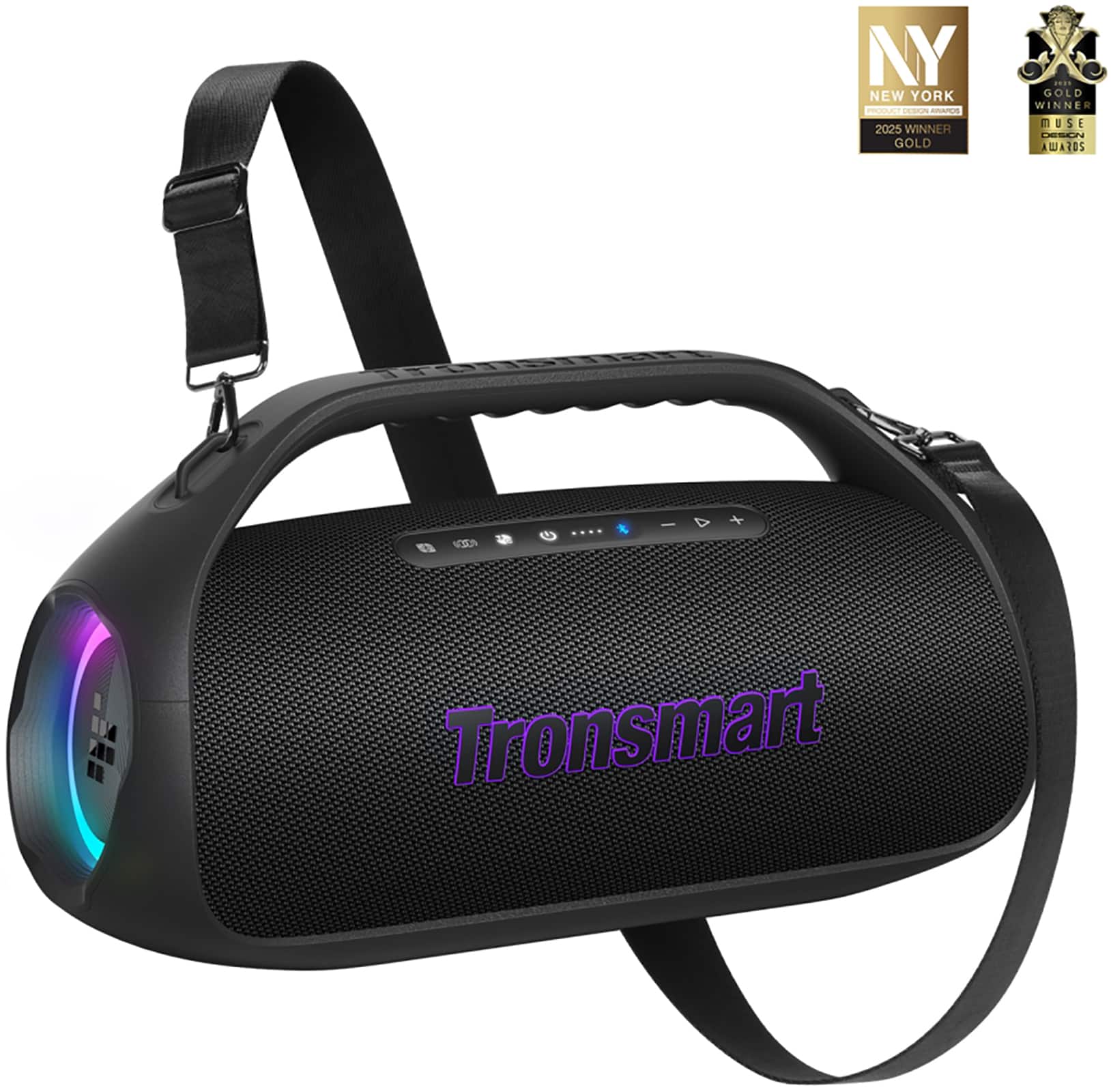 NY NEW YORK PRODUCT DESIGN AWARDS 2025 WINNER GOLD  
MUSE AWARDS GOLD WINNER  
Tronsmart