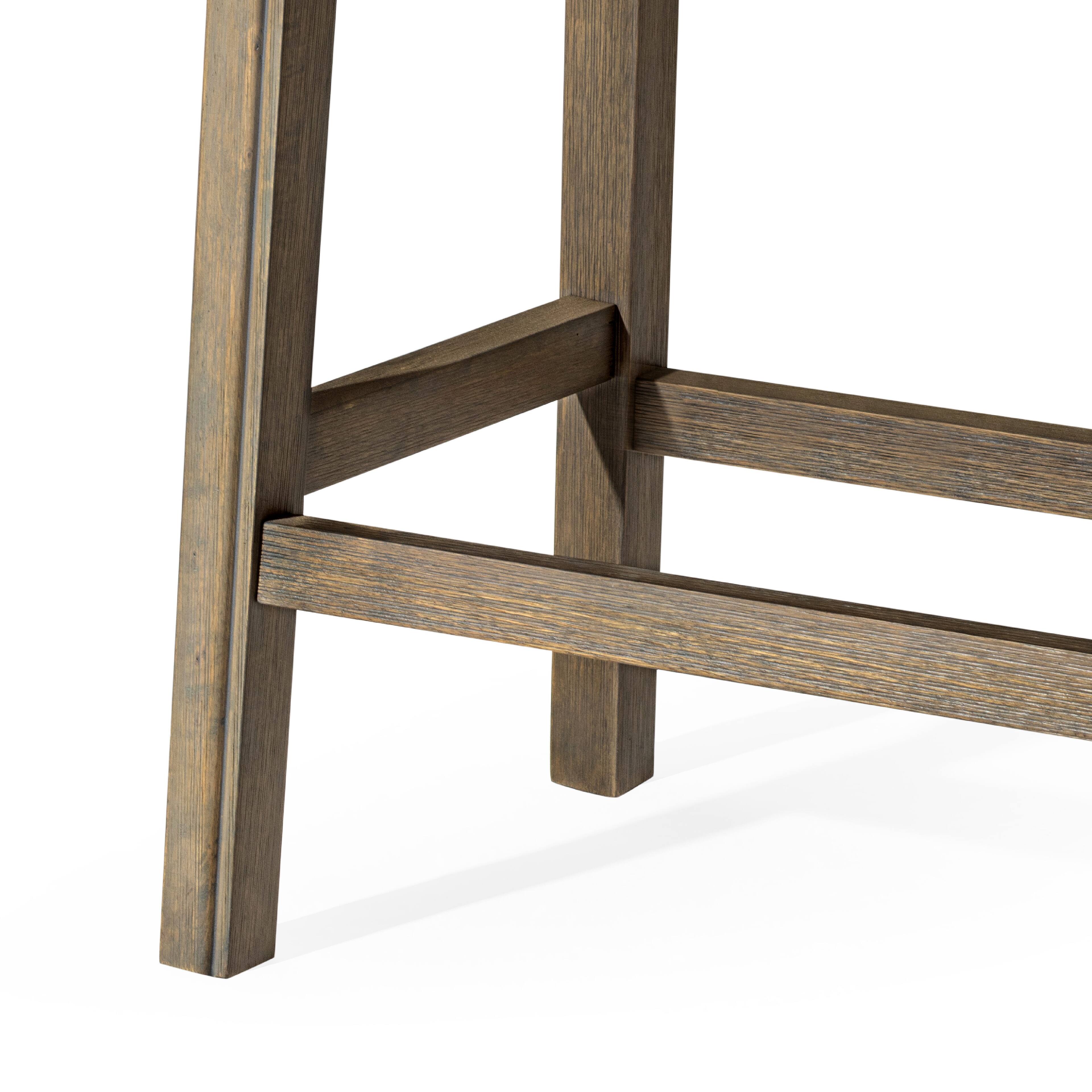 Alt View 8. Maven Lane - 26" Adrien Saddle Counter Stool In Reclaimed Oak With Vegan Leather - Reclaimed Oak.