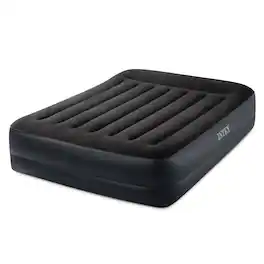 Intex - 64123ED Air Mattress, Dura Beam Plus Pillow Rest w/ Built in Pump, Queen - Black