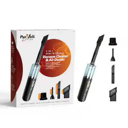 2 IN 1 MINI WIRELESS Vacuum Cleaner & Air Duster Dual Purpose Vacuum & Air Blower Clean Anywhere with Ease!
PyVolt Drive
COMPACT DESIGN | DUAL FUNCTIONALITY | TYPE-C CHARGING
Vacuum & Air Blower
Clean Anywhere with Ease!