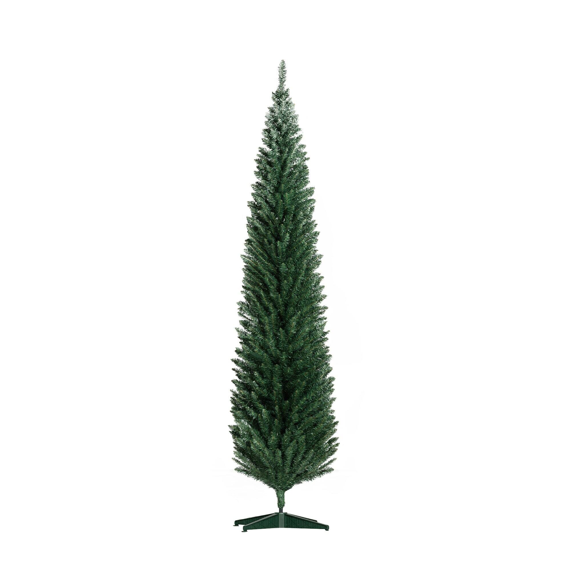 Alt View 5. BreeBe - 8 ft Artificial Pencil Christmas Tree - Green.