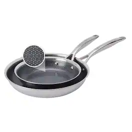 Henckels - Paradigm Ceramic 2-pc Dual Performance Fry Pan Set - Stainless Steel