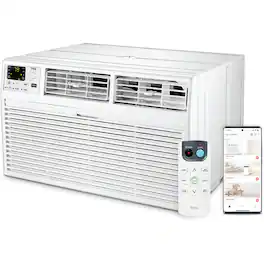 TCL - 10,000 BTU 450 Sq. Ft. Smart 230V Through-the-Wall Air Conditioner with 9,800 BTU Supplemental Heat Function - White