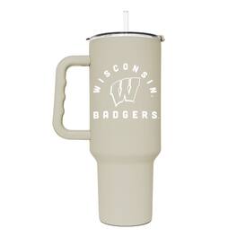 Logo Brands - Wisconsin Badgers 40oz. Sand Soft Touch Tumbler - Multicolor