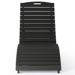 WestinTrends - Ventura Outdoor HDPE In-Pool Patio Chaise Lounge Chair With Wheels - Black