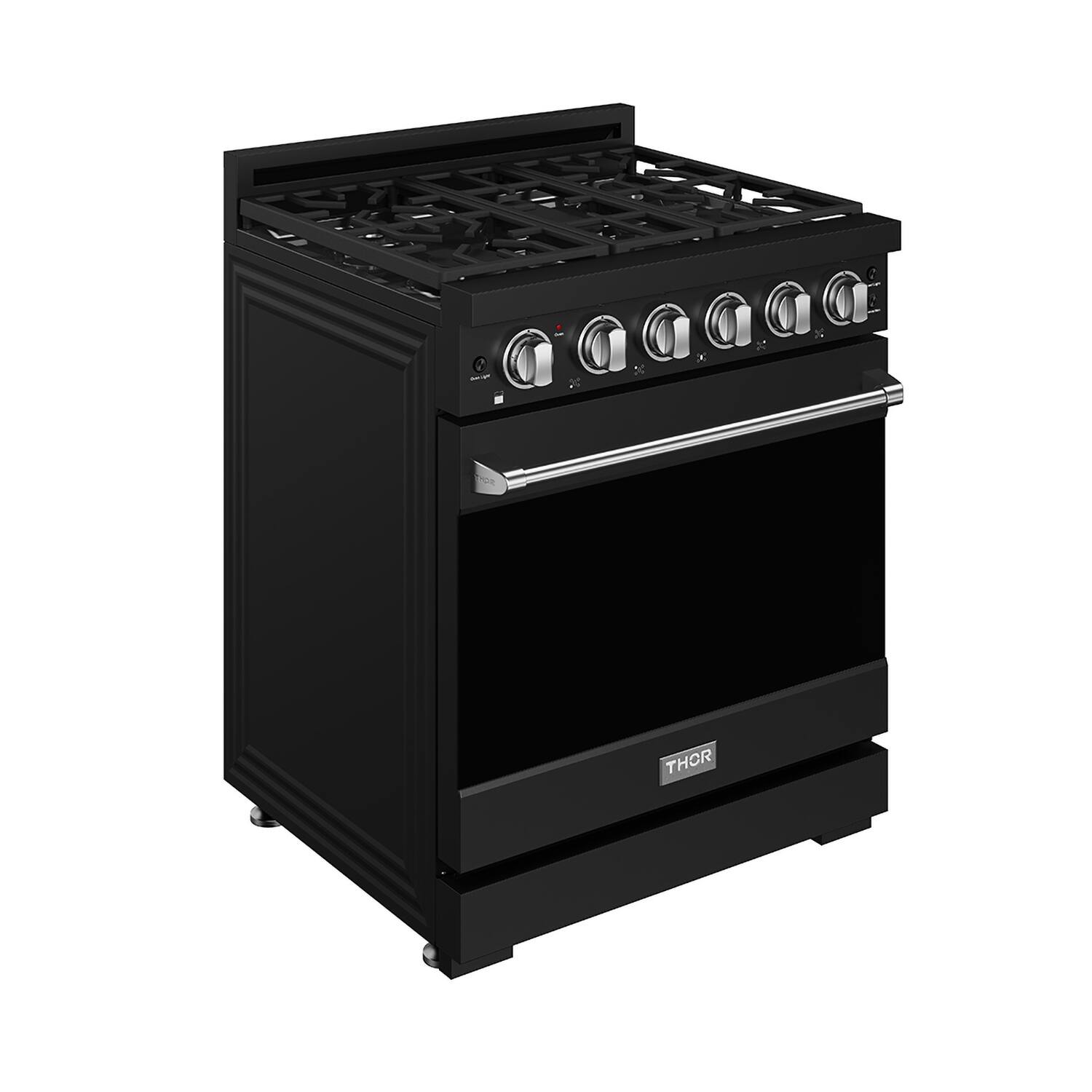 Angle. Thor Kitchen - Gordon Ramsay Series by Thor Kitchen 4.55 Cu. Ft Freestanding Liquid Propane Gas Range with Stainless Steel Hardware - Black.