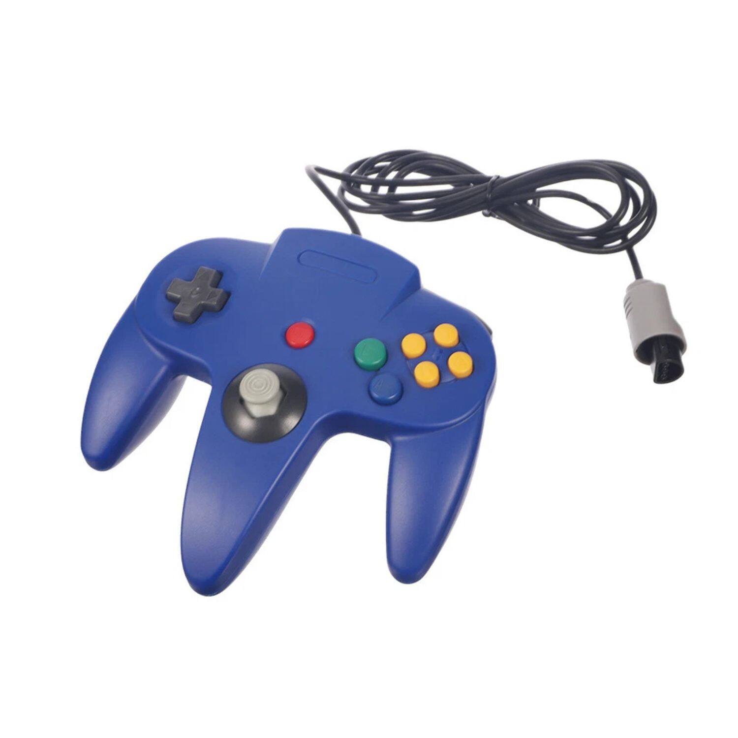 Left. Stock Preferred - Classic Wired Controller for Nintendo 64 (N64) Retro Gamepad 6ft Cable - Blue.