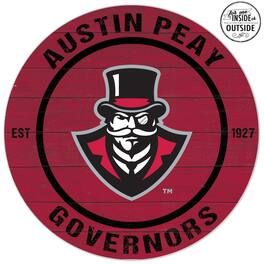 Jardine - Austin Peay State Governors 20'' x 20'' Indoor/Outdoor Weathered Circle Sign - Red