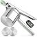 Front. Zulay Kitchen - Zulay Kitchen Large Stainless Steel Potato Masher and Ricer Kitchen Tool - Silver Green.