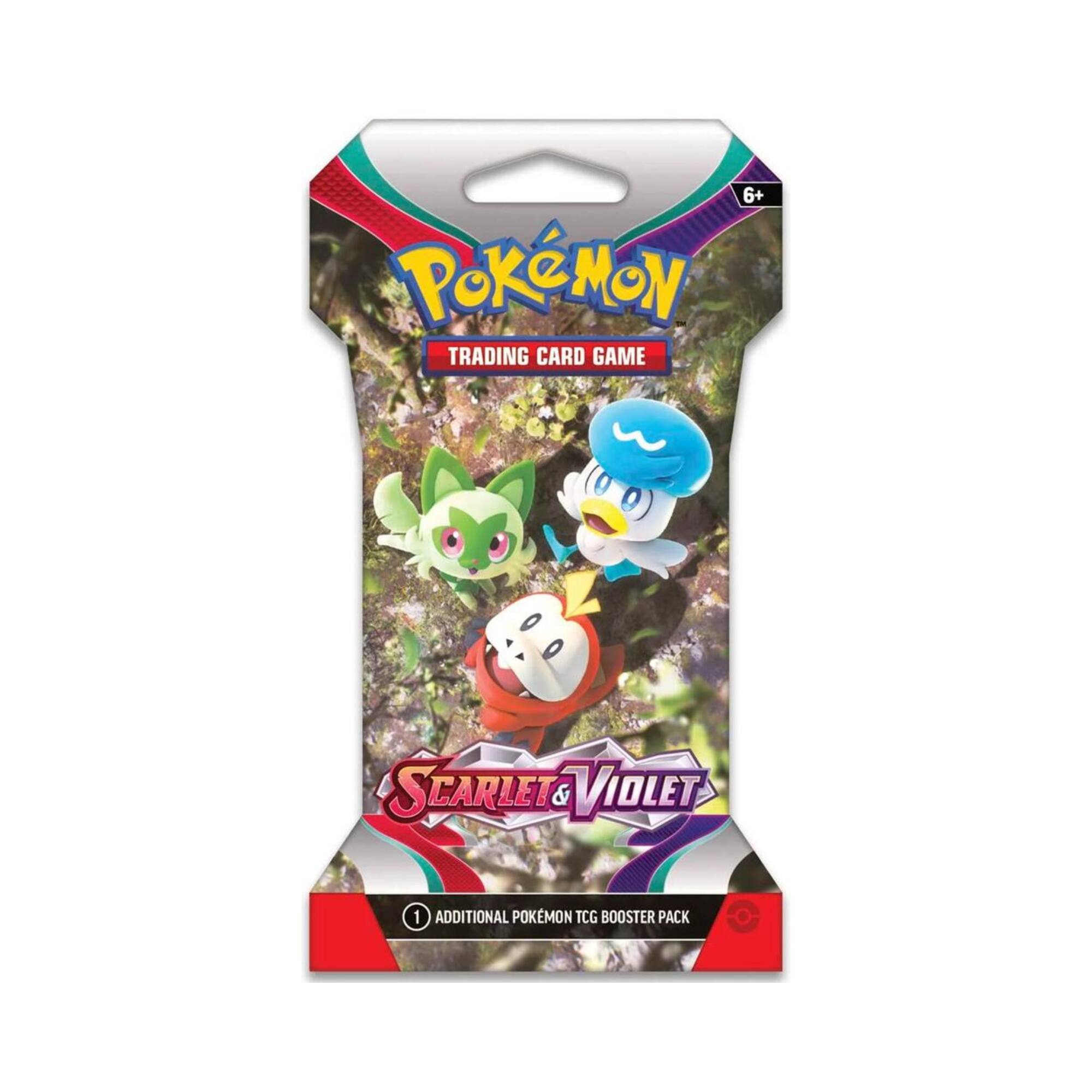 6+ Pokémon Trading Card Game  
Scarlet & Violet  
1 Additional Pokémon TCG Booster Pack
