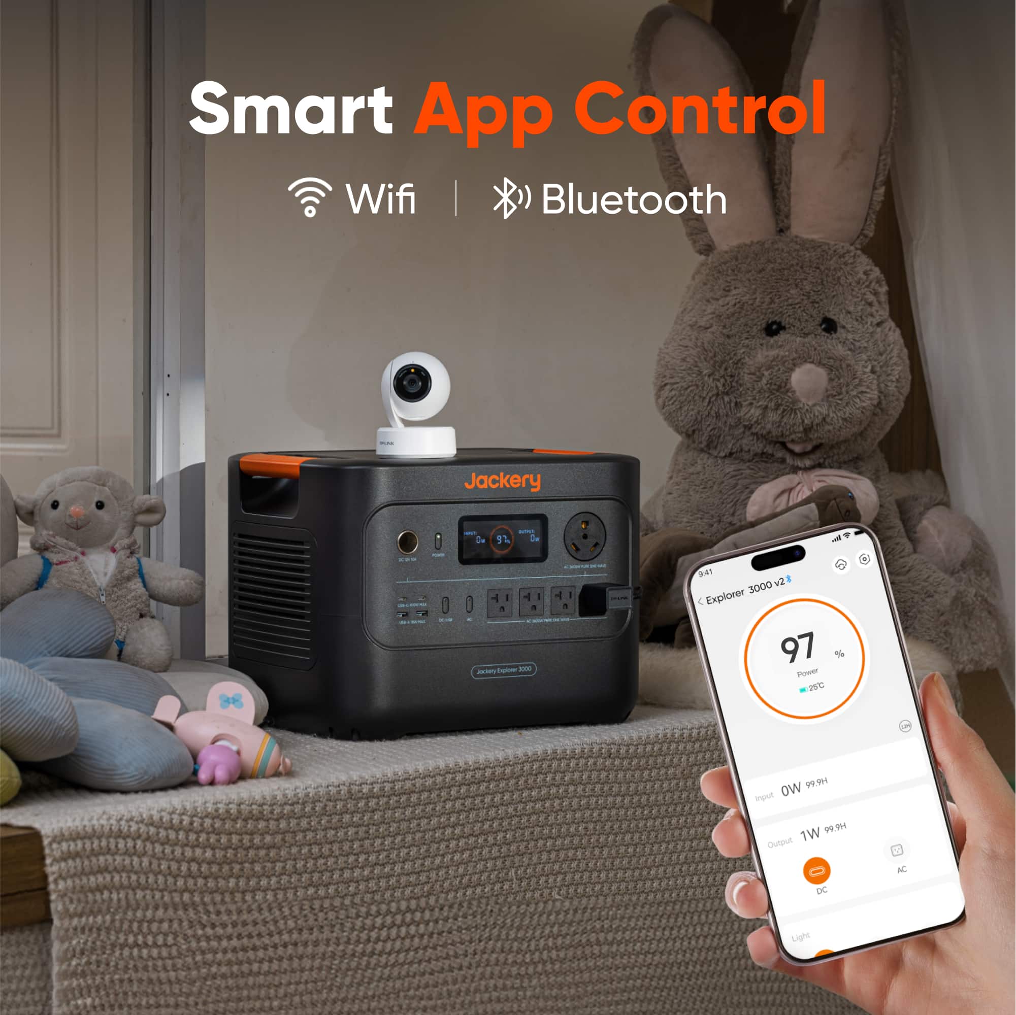 Smart App Control Wifi | Bluetooth adapter Jackery de 9. - - 38 : : 1 : 4 - + i - - - - 941 as 3000 DV Explorer 97% Poreer JVE 90-H Dutout DC NC Light