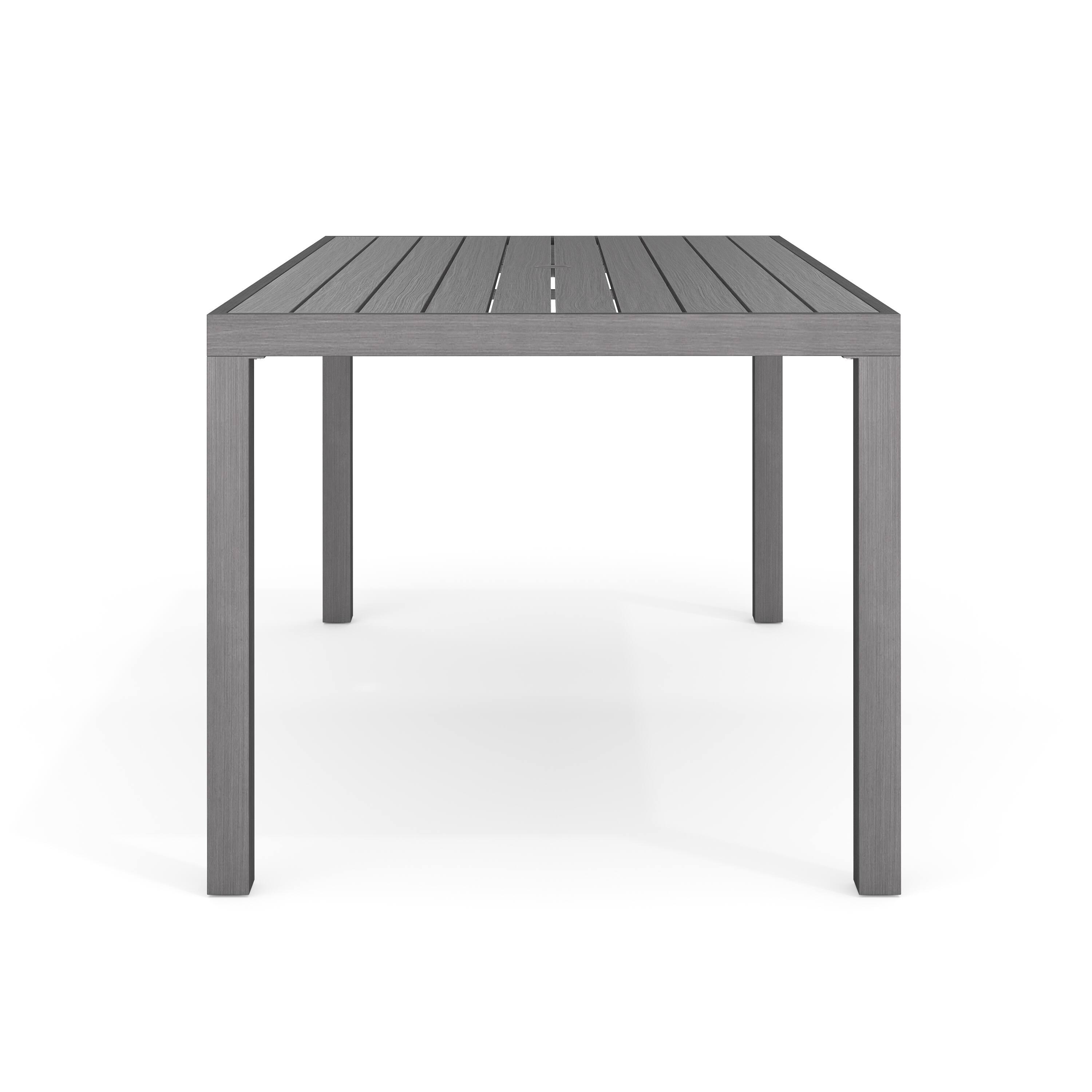 Alt View 7. Martha Stewart - Bedford 62" All-Weather Patio Dining Table with Umbrella Hole - Gray.