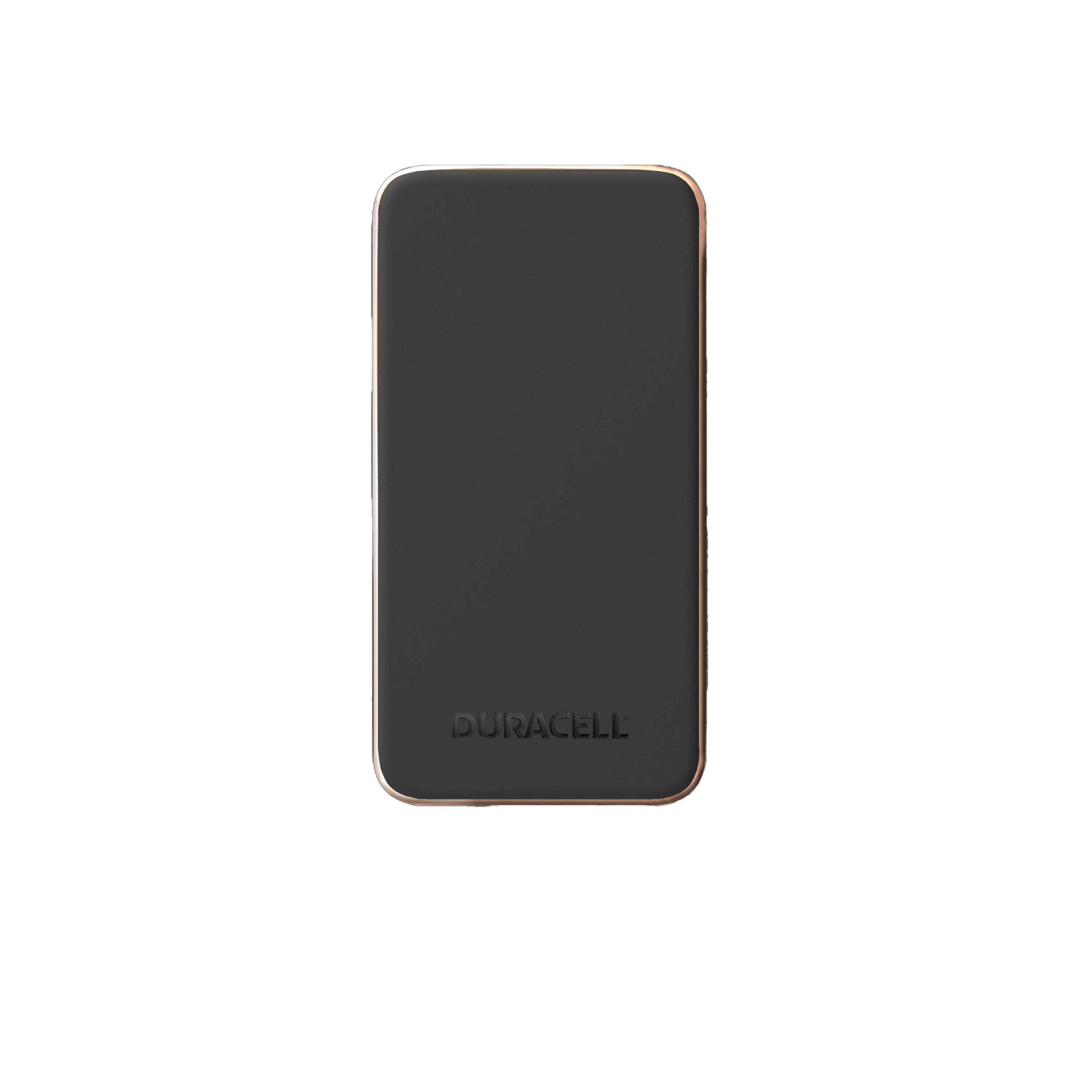 Front. Duracell - Core 10 Wireless 10,000mAh Power Bank – Charge 3 Devices via USB-C, USB-A, and Qi Pad - Black.