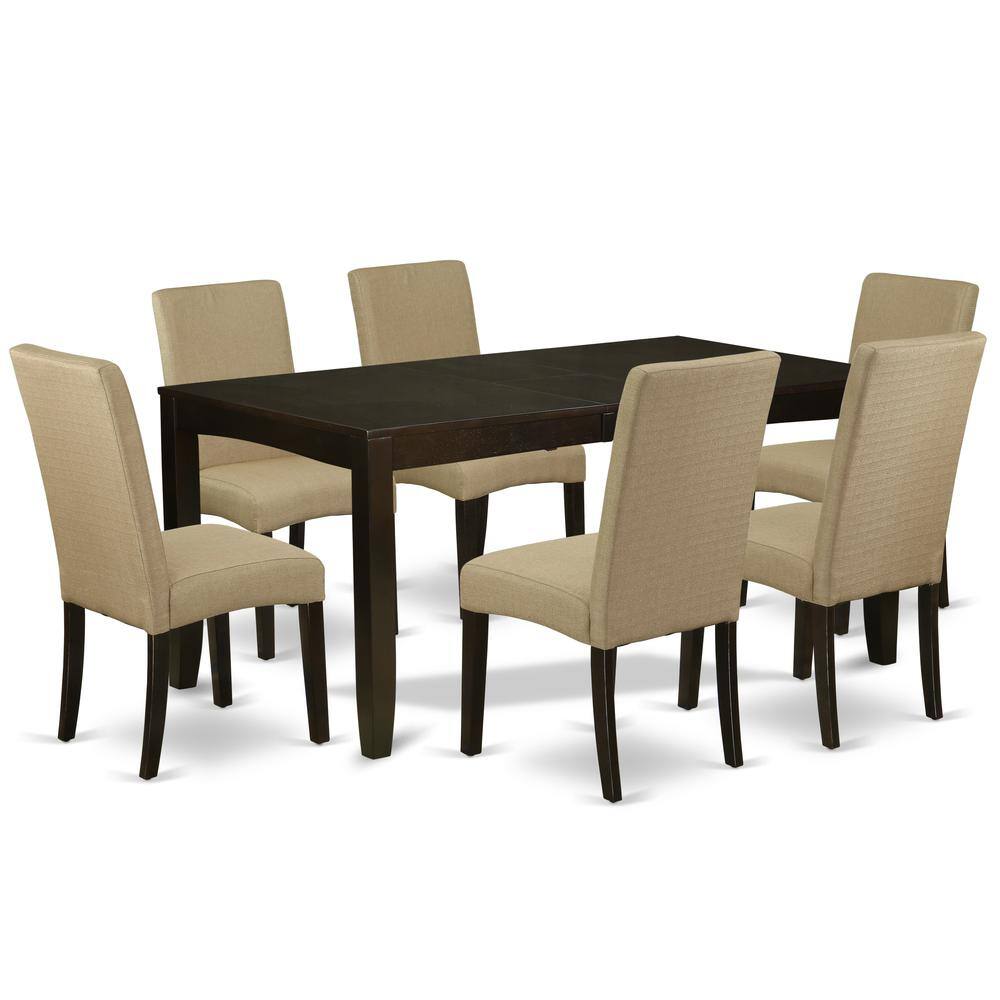 Back. East West Furniture - Dining Room Set Cappuccino - Brown.