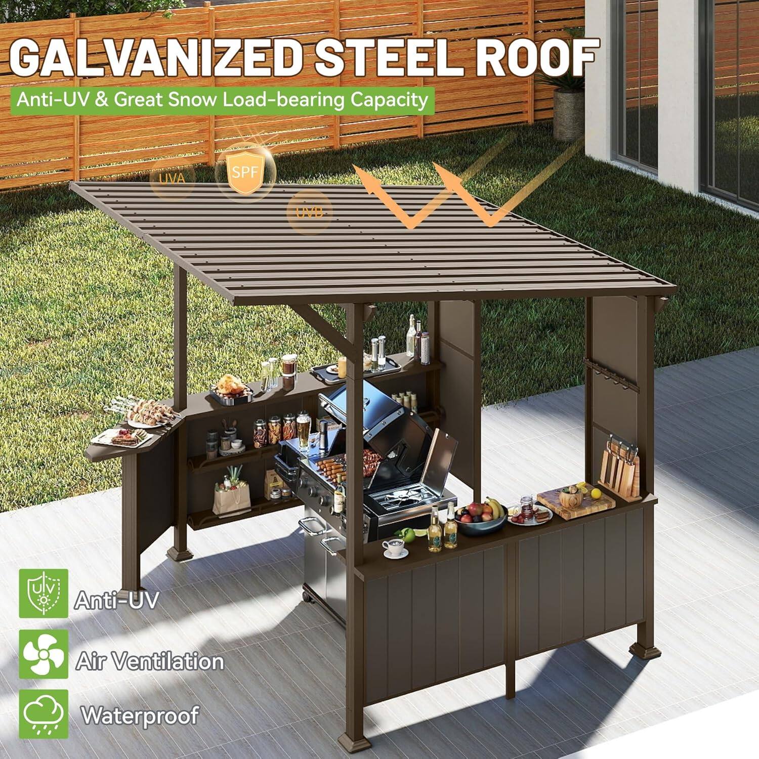 GALVANIZED STEEL ROOF  
Anti-UV & Great Snow Load-bearing Capacity  

Anti-UV  
Air Ventilation  
Waterproof