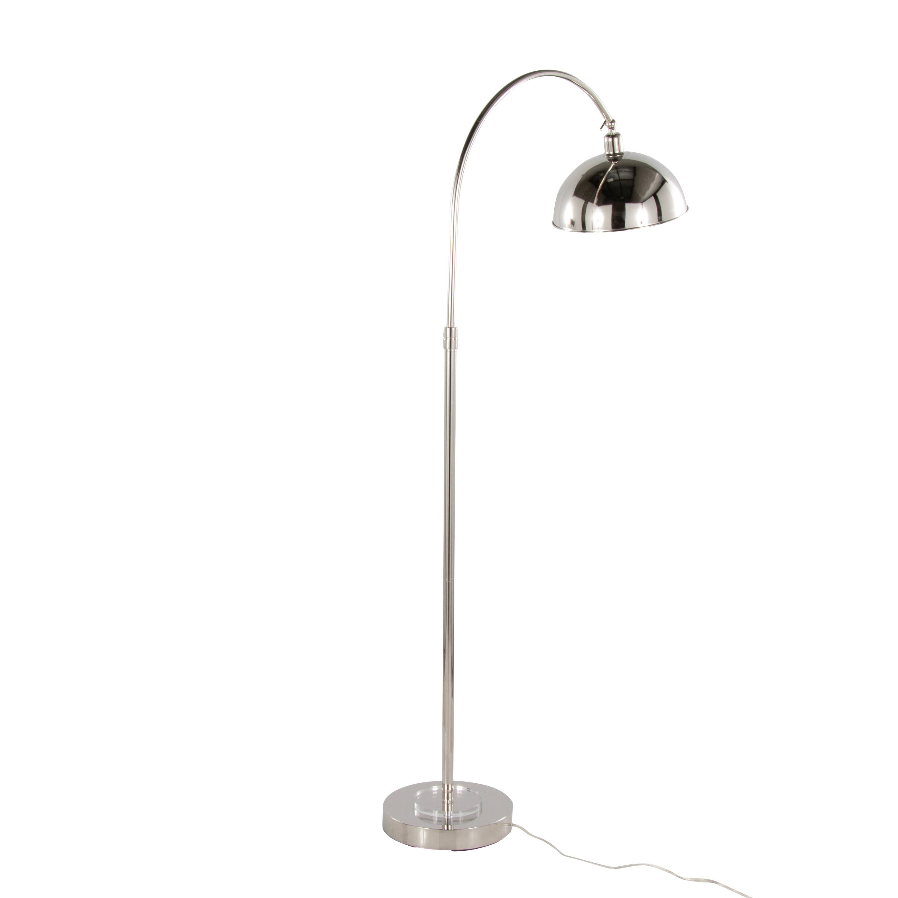 Alt View 1. Loheer - Loheer Crystal Floor Lamp Polished Nickel Tall Standing Light for Bedroom - Clear,Nickel,White.