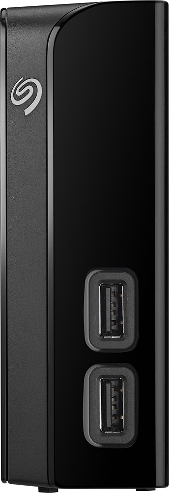 Front. Seagate - Backup Plus Hub 8TB External USB 3.0 Desktop Hard Drive - Black.
