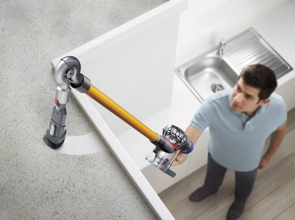 Alt View 16. Dyson - V8 Absolute Cord-Free Stick Vacuum - Yellow.