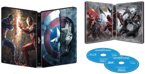  Captain America: Civil War [3D] [Blu-ray] [SteelBook] [Only @ Best Buy] [Blu-ray/Blu-ray 3D] [2016]