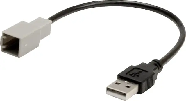 Front. PAC - USB Port Retention Cable for Select Toyota, Scion, Lexus, and Honda Vehicles - Black.