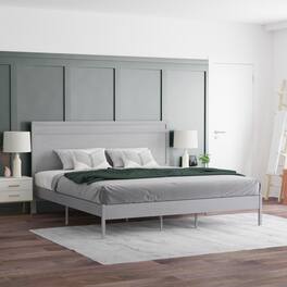 Emma + Oliver - Allanza Classic Wooden Platform Bed with Headboard - Gray
