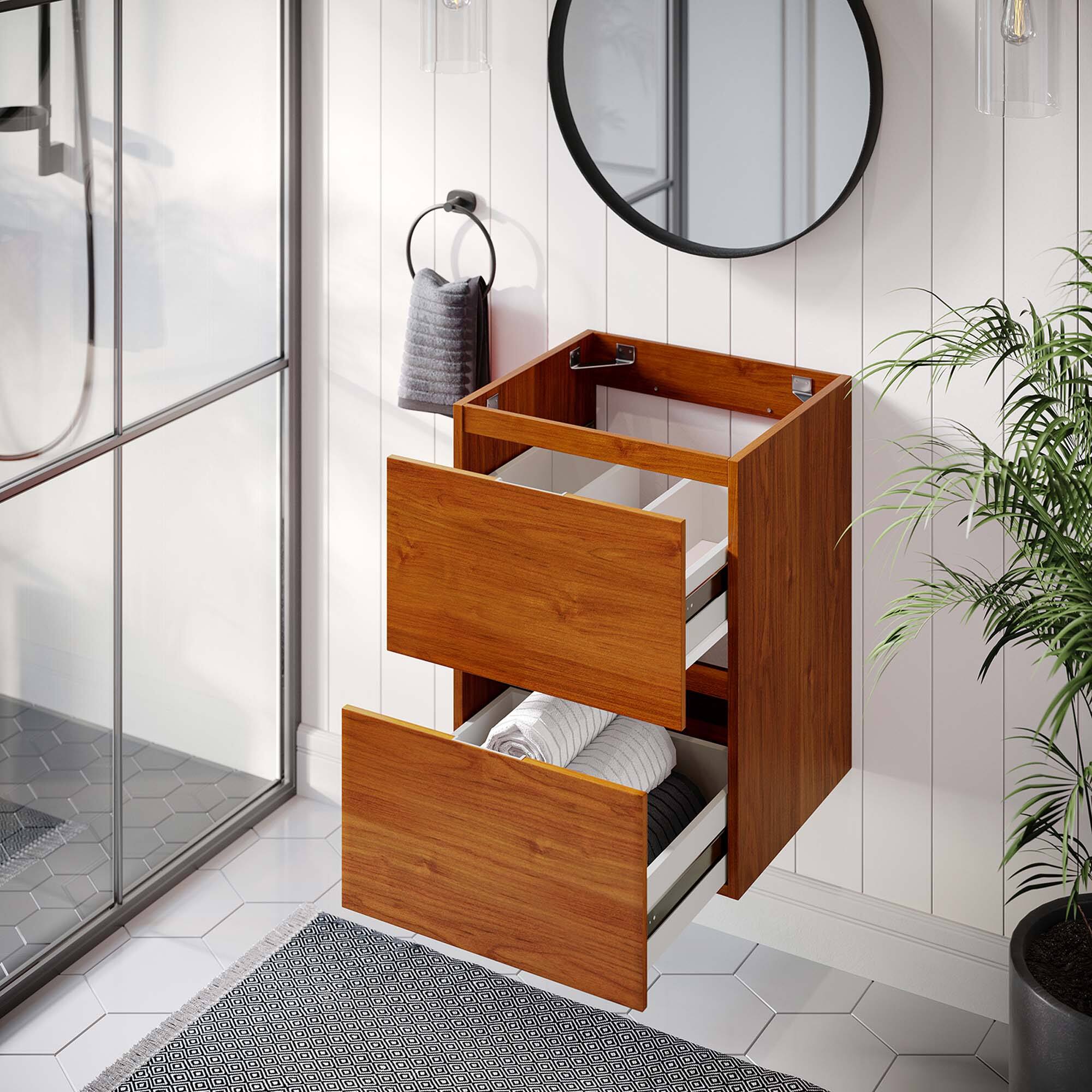 Back. Modway - Scenic Wall-Mount Bathroom Cabinet Basin Not Included by Modway - Cherry Walnut.