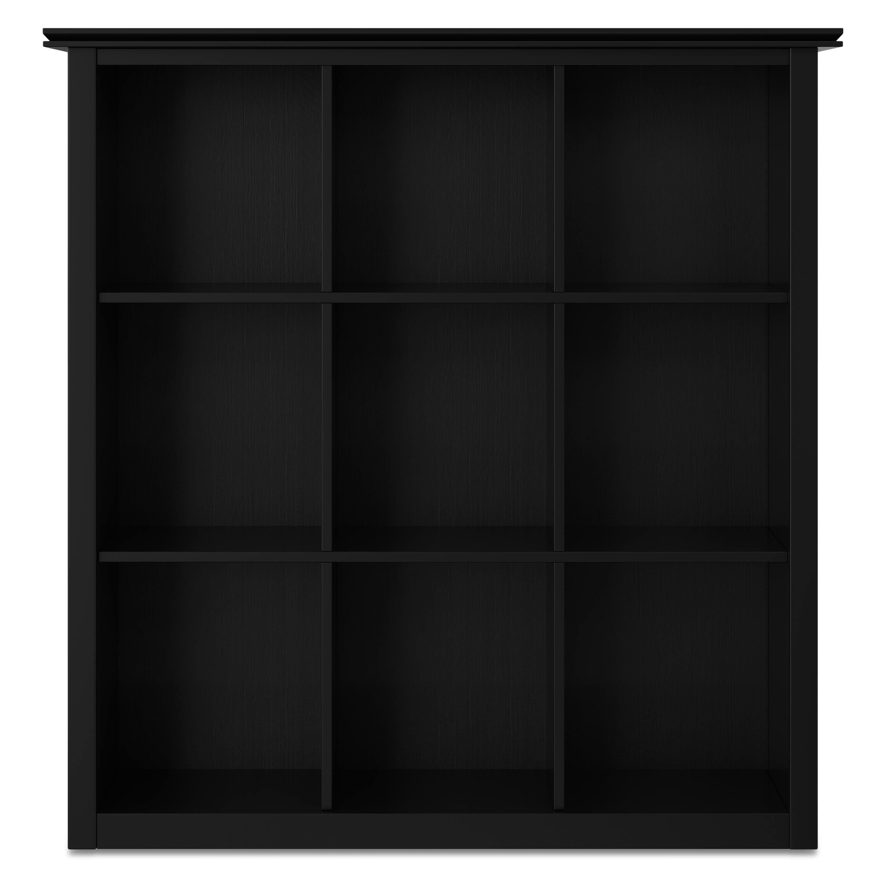Left. Simpli Home - Artisan 45 inch Tall Solid Wood 9 Cube Bookcase and Storage Unit in Black - Black.