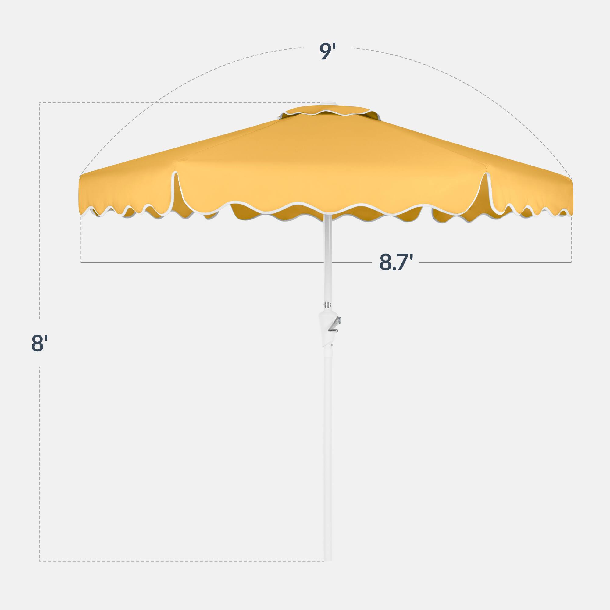 Alt View 1. Best Choice Products - Best Choice Products 9ft Patio Market Umbrella with Wavy Trim, Fade Resistant, Crank & Tilt, Wind Vent - Marigold - Marigold.