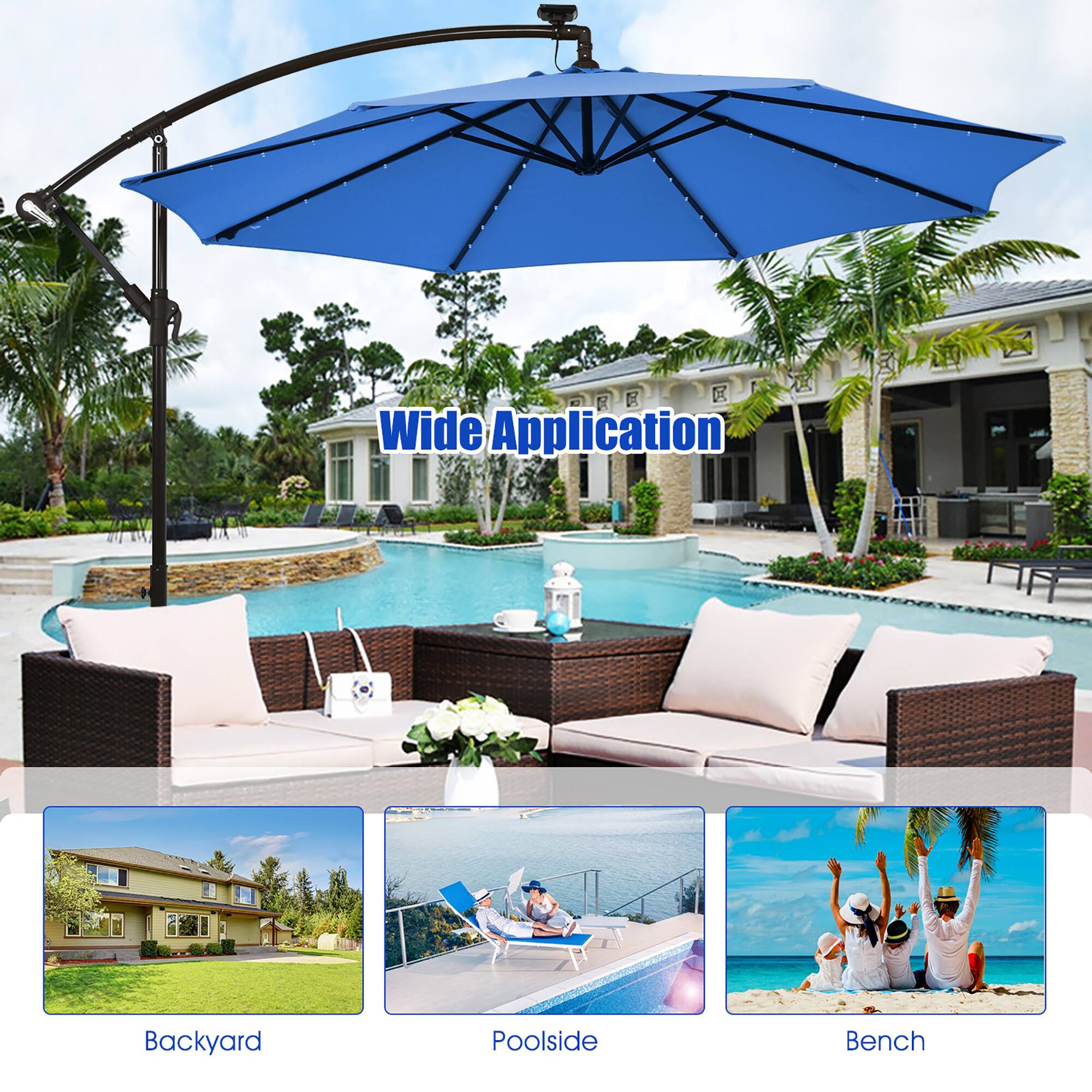 Wide Application Backyard Poolside Bench