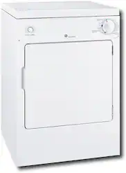 GE - 3.6 Cu. Ft. Stackable Electric Dryer with Portable - White - Front_Zoom