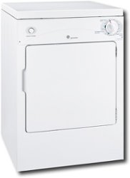 GE - 3.6 Cu. Ft. Stackable Electric Dryer with Portable - White - Front_Zoom