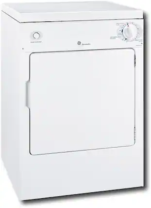 Front. GE - 3.6 Cu. Ft. Stackable Electric Dryer with Portable - White.