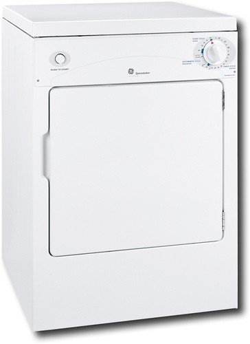 Front Zoom. GE - 3.6 Cu. Ft. Stackable Electric Dryer with Portable - White.