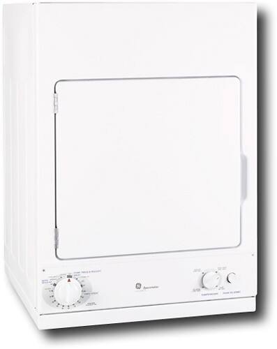 Angle Standard. GE - Spacemaker 3.6 Cu. Ft. 3-Cycle Compact Electric Dryer - White.